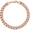 U7 Link Chain Bracelet for Men Stainless Steel, Cuban Link/Figaro Chain/Rope Chain/Heart Bracelets, 3mm/5mm/7mm/9mmm/12mm Width, Chain Wrist Bracelet for Men Women, 8″/8.3″ Length(a.cuban link-7mm rose gold)