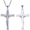 U7 Men Crucifix Cross Pendant with Chain Baptism Christian Jewelry Stainless Steel/18K Gold Antique Jesus Necklace, Gift Packed,Length 22″(10. Sterling Silver – Custom)