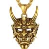 U7 Men Pendant Necklaces, Stainless Steel Necklace for Men, Cool Guitar Pick Skull/Alligator Dinosaur Skeleton Tyrannosaurus Rex/Gothic Skull/Octopus/Evil Demon Hannya Mask Pendant with Chain(Gold)