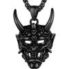 U7 Men Pendant Necklaces, Stainless Steel Necklace for Men, Cool Guitar Pick Skull/Alligator Dinosaur Skeleton Tyrannosaurus Rex/Gothic Skull/Octopus/Evil Demon Hannya Mask Pendant with Chain(Black)