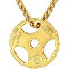U7 Men Women Fitness Dumbbell Necklace Stainless Steel Weight Plate Barbell Chain Pendant Necklace,Chain 22″+2″ Extender, with Gift Box(A.Weight Plate Gold)