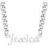 06.Custom Silver Name w 6mm Cuban Chain