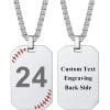 F-Baseball Number Dog Tags-Stainless-Customized