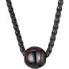 U7 Soccer Necklace for Men Football Baseball Basketball Stainless Steel Chain in Gold Silver Black Color, Shoes Pendant Necklaces for Gym Sport Players Hip Hop Jewelry, 22 Inch(04-Baseball-Black)