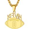 imageU7 Soccer Necklace for Men Football Baseball Basketball Stainless Steel Chain in Gold Silver Black Color Shoes Pendant Necklaces for Gym Sport Players Hip Hop Jewelry 22 InchZFootball NumberNameGoldCustomized