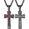 U7 Soccer Necklace for Men Football Baseball Basketball Stainless Steel Chain in Gold Silver Black Color, Shoes Pendant Necklaces for Gym Sport Players Hip Hop Jewelry, 22 Inch(A-Baseball Cross-Black-Custom Text)