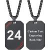 F-Baseball Number Dog Tags-Black-Customized