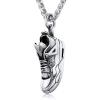 U7 Soccer Necklace for Men Football Baseball Basketball Stainless Steel Chain in Gold Silver Black Color, Shoes Pendant Necklaces for Gym Sport Players Hip Hop Jewelry, 22 Inch(03-Running Shoe-Stainless)