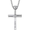 U7 Soccer Necklace for Men Football Baseball Basketball Stainless Steel Chain in Gold Silver Black Color, Shoes Pendant Necklaces for Gym Sport Players Hip Hop Jewelry, 22 Inch(D-Baseball Cross-Stainless-Custom Text)