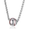 U7 Soccer Necklace for Men Football Baseball Basketball Stainless Steel Chain in Gold Silver Black Color, Shoes Pendant Necklaces for Gym Sport Players Hip Hop Jewelry, 22 Inch(04-Baseball-Stainless)