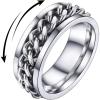 Inlaid Chain Ring-Stainless