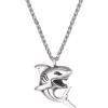 U7 Stainless Steel Shark Necklaces,18K Gold Plated Dolphin/Swordfish/Shark Pendant Necklace,Punk Mens Jewelry(1.Shark-Steel)