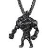 U7 Stainless Steel Shark Necklaces,18K Gold Plated Dolphin/Swordfish/Shark Pendant Necklace,Punk Mens Jewelry(5.Muscle Shark-Black)