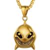 U7 Stainless Steel Shark Necklaces,18K Gold Plated Dolphin/Swordfish/Shark Pendant Necklace,Punk Mens Jewelry(6.Shark Head- 18K Gold)