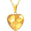 U7 Tiny Heart Necklace for Women, Stainless Steel 18K Gold/Black/Rose Gold Plated Link Chain Dainty Love Hearts Pendant Necklaces(3D Heart gold)