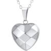 U7 Tiny Heart Necklace for Women, Stainless Steel 18K Gold/Black/Rose Gold Plated Link Chain Dainty Love Hearts Pendant Necklaces(3D Heart stainless)