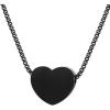 U7 Tiny Heart Necklace for Women, Stainless Steel 18K Gold/Black/Rose Gold Plated Link Chain Dainty Love Hearts Pendant Necklaces(Heart choker black)