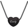 U7 Tiny Heart Necklace for Women, Stainless Steel 18K Gold/Black/Rose Gold Plated Link Chain Dainty Love Hearts Pendant Necklaces(Heart choker black-customized)
