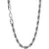 U7 Twisted Rope Chain, Figaro Chain, Men Stainless Steel Necklace and Bracelet Set, 3mm 5mm 6mm 9mm Black Gold Silver Chains Necklaces for Men Women 16″-30″(a. 9mm Silver)