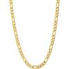 U7 Twisted Rope Chain, Figaro Chain, Men Stainless Steel Necklace and Bracelet Set, 3mm 5mm 6mm 9mm Black Gold Silver Chains Necklaces for Men Women 16″-30″(c. 5mm Gold)