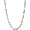 U7 Twisted Rope Chain, Figaro Chain, Men Stainless Steel Necklace and Bracelet Set, 3mm 5mm 6mm 9mm Black Gold Silver Chains Necklaces for Men Women 16″-30″(c. 5mm Silver)