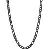 U7 Twisted Rope Chain, Figaro Chain, Men Stainless Steel Necklace and Bracelet Set, 3mm 5mm 6mm 9mm Black Gold Silver Chains Necklaces for Men Women 16″-30″(c. 5mm Black)