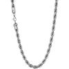 U7 Twisted Rope Chain, Figaro Chain, Men Stainless Steel Necklace and Bracelet Set, 3mm 5mm 6mm 9mm Black Gold Silver Chains Necklaces for Men Women 16″-30″(b. 6mm Silver)