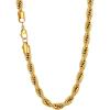 U7 Twisted Rope Chain, Figaro Chain, Men Stainless Steel Necklace and Bracelet Set, 3mm 5mm 6mm 9mm Black Gold Silver Chains Necklaces for Men Women 16″-30″(a. 9mm Gold)