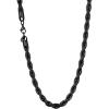 U7 Twisted Rope Chain, Figaro Chain, Men Stainless Steel Necklace and Bracelet Set, 3mm 5mm 6mm 9mm Black Gold Silver Chains Necklaces for Men Women 16″-30″(b. 6mm Black)