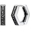 U7 Viking Hoop Earring for Men Stainless Steel/Black/Gold Huggie Hoops Earrings, Norse Viking Runes Hoop/Hexagon/Triangle Punk Jewelry Hypoallergenic Gift for Men Women(02.Silver-Hexagon)