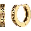 U7 Viking Hoop Earring for Men Stainless Steel/Black/Gold Huggie Hoops Earrings, Norse Viking Runes Hoop/Hexagon/Triangle Punk Jewelry Hypoallergenic Gift for Men Women(01.Gold-Hoop)