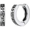 U7 Viking Hoop Earring for Men Stainless Steel/Black/Gold Huggie Hoops Earrings, Norse Viking Runes Hoop/Hexagon/Triangle Punk Jewelry Hypoallergenic Gift for Men Women(01.Silver-Hoop)