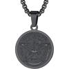 U7 Wiccan Necklace Pagan Pendant Men Women Stainless Steel/Black/18K Gold Plated Pentagram/Norse Viking/Raven Occult Necklaces(02.Pentacle Medal-Black)