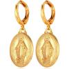 U7 Wome Ear Fashion Jewelry 18K Gold Plated Virgin Mary Drop Earrings