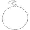 U7 Women Girls Barefoot Jewelry 18K Gold or Rose Gold Stainless Steel Heart/Rope/Figaro/Cuban Chain Anklet Foot Bracelet, 25-30 CM Long(04. Sterling silver-1.6mm rope chain)