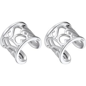 SILVERCUTE 925 Sterling Silver Earrings for Women,Silver Cat/Dinosaur/Devil Horn/Leaf/Snake/Skeleton Various Stud Earrings or Ear Cuffs(19.Celtic knot cuff/1 pair)