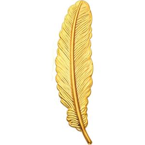 U7 Brooches Jewelry for Women Men, Stainless Steel 18K Gold Plated Classic Feather/Flower/Tree of Life/Custom Photo/Breast Cancer Awareness Pink Ribbion Brooches and Pins for Wedding Dress or Party(Feather/gold)
