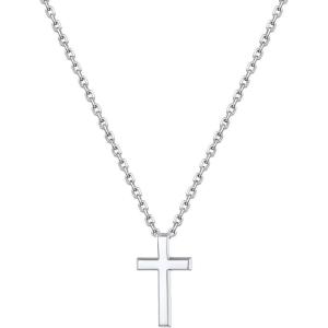 U7 Cross Necklace for Women,Silver/14K Gold Large or Small Cross Necklaces with CZ Diamond,Faith Birthday/Christmas Gift for Her Women Mother Daughter Grandmother(4.Small Polished Cross-Silver (for my beautiful granddaughter))