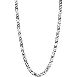 U7 Cuban Link Chain Necklace, Stainless Steel/Black/Gold Plated Chunky Curb Chain Necklace for Men Women, 14-30 Inches, 3/6/9/12 mm Width(b. 3mm Steel)