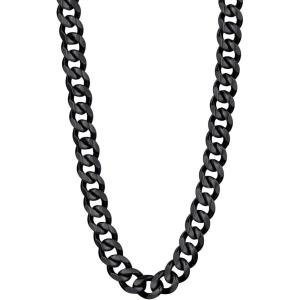 U7 Cuban Link Chain Necklace, Stainless Steel/Black/Gold Plated Chunky Curb Chain Necklace for Men Women, 14-30 Inches, 3/6/9/12 mm Width(l. 12mm Black)
