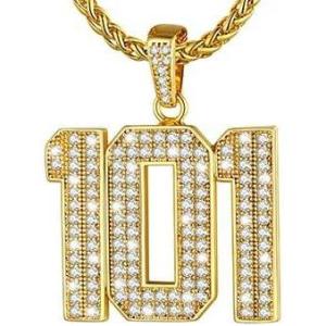 U7 Gold Initial Number Necklace for Men Women, 18K Gold/Silver Plated Diamond CZ Letter Pendant Necklace Big A-Z 0-9 Hip Hop Jersey, Customerized Letter Wheat Chain 22 Inch for Athletes Rappers(z. Custom 2-5 Number/Initial-Gold)