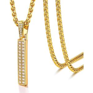 U7 Gold Initial Number Necklace for Men Women, 18K Gold/Silver Plated Diamond CZ Letter Pendant Necklace Big A-Z 0-9 Hip Hop Jersey, Customerized Letter Wheat Chain 22 Inch for Athletes Rappers(I-Gold)