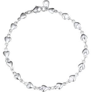 U7 Link Chain Bracelet for Men Stainless Steel, Cuban Link/Figaro Chain/Rope Chain/Heart Bracelets, 3mm/5mm/7mm/9mmm/12mm Width, Chain Wrist Bracelet for Men Women, 8″/8.3″ Length(d.heart link-6mm steel)