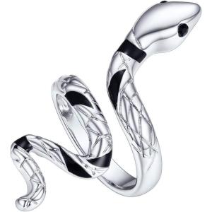 U7 Statement Rings for Women,Adjustable Leaf/Octopus/Snake Rings,Dainty Cocktail Party Jewelry(8.Silver(Snake))