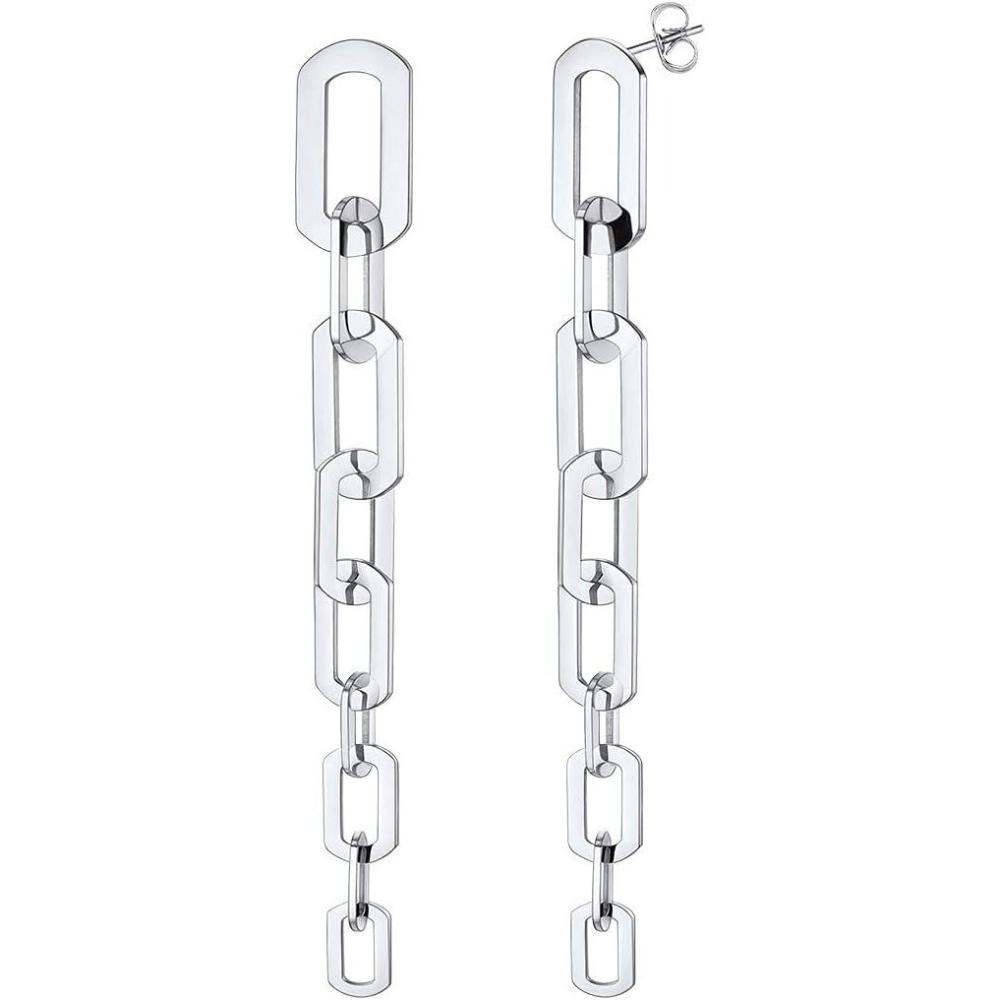 imageTrendy Gold Plated Hoop Dangle Cuff Earrings for Women with Surgical Post