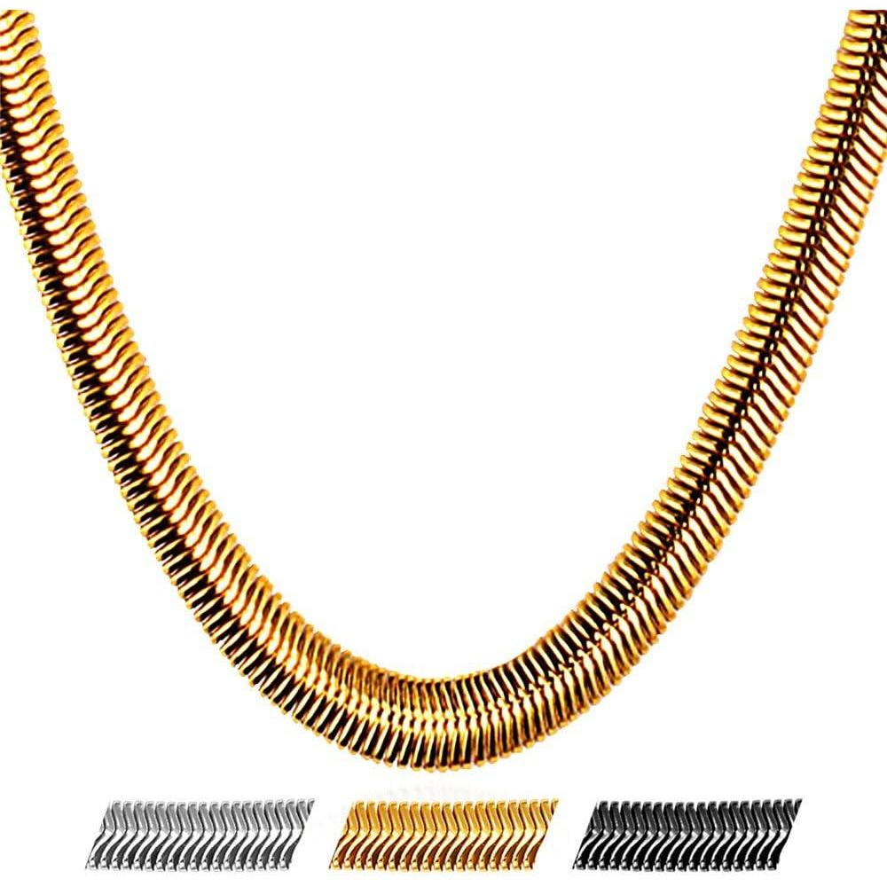 imageU7 Cuban Link Chain for Men Women Stainless Steel Curb Necklace 791215 MM Chunky Chain SilverGoldBlack Mens Hip Hop Jewelry 1830k 8mmgold