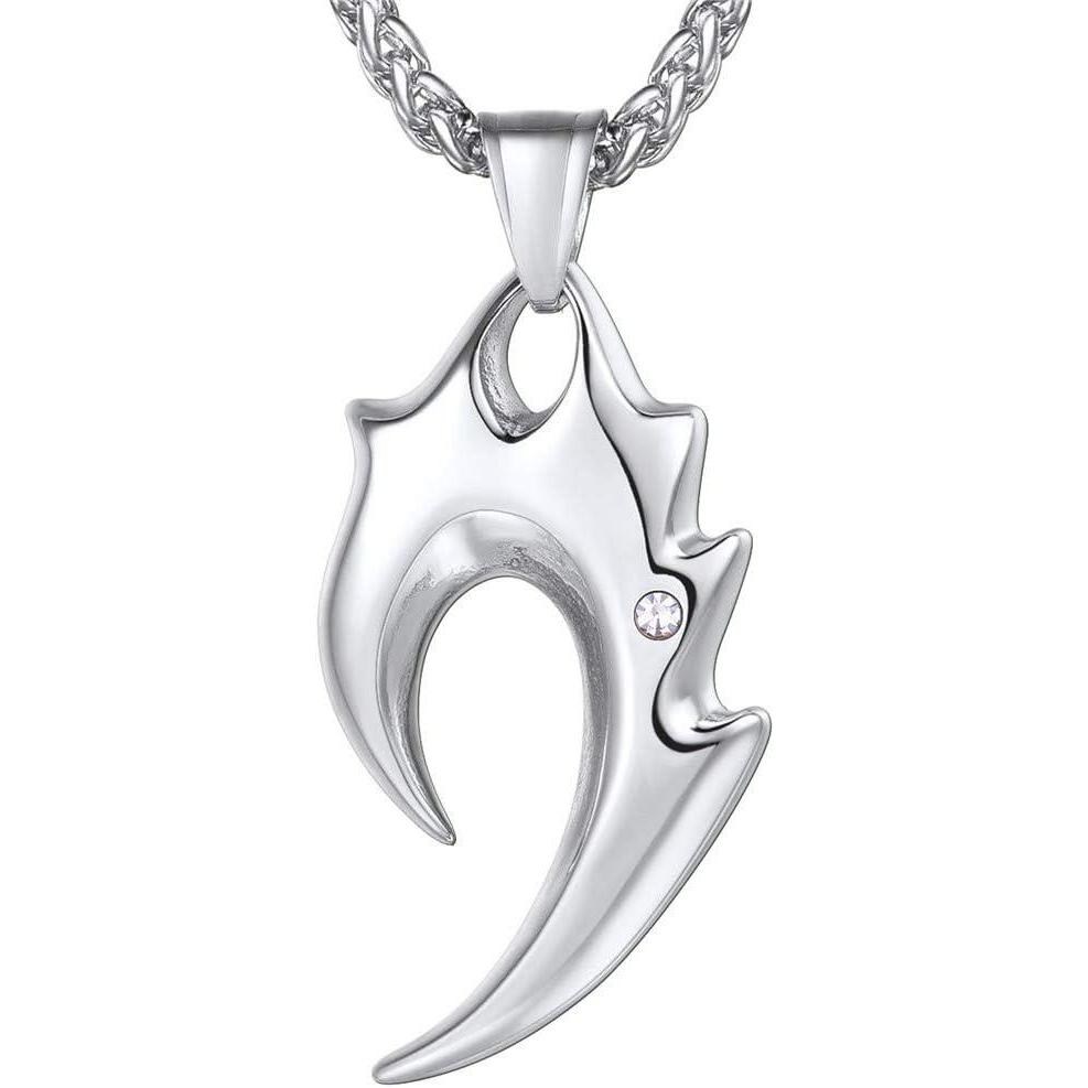 imageU7 Men Rock Hip Hop Jewelry Stainless Steel 18K Gold Plated Spear Point ArrowheadWolf Teeth Pendant Necklaces 22quot02Stainless Wolf Teeth