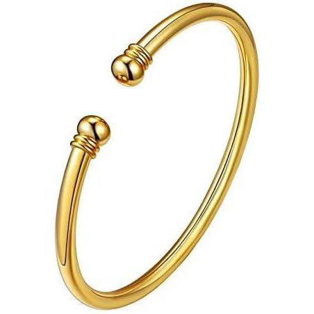 imageU7 Unisex Simple Cuff Bracelet 18K Real Gold Platinum Plated Fine Bracelets Fashion Jewelry Open Bangle Cuff Bracelets Twisted or Heart StyleBSimple CuffGold