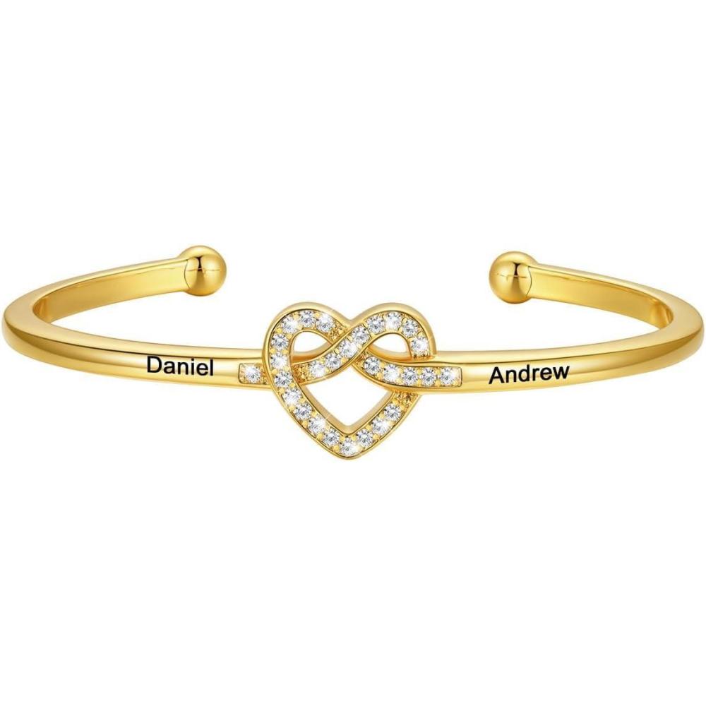 imageU7 Unisex Simple Cuff Bracelet 18K Real Gold Platinum Plated Fine Bracelets Fashion Jewelry Open Bangle Cuff Bracelets Twisted or Heart StyleJCZ Knot BraceletPhoto