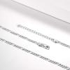 U7 14 Inch Choker Necklace Solid Sterling Silver 3mm Figaro Chain for Women